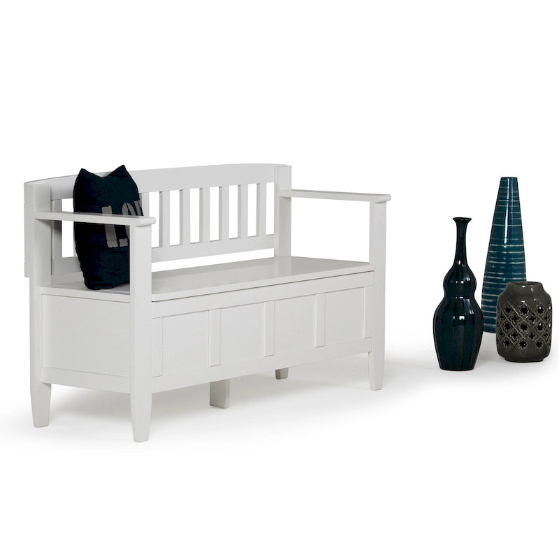 SOLID WOOD 48 inch Wide Contemporary Entryway Storage Bench - 20 inch wide