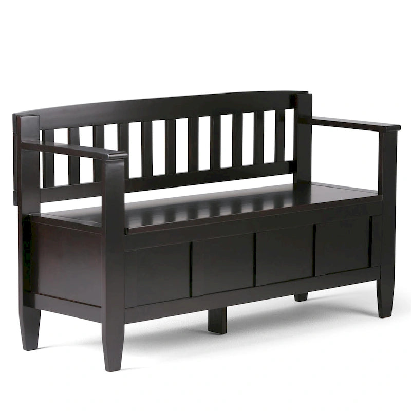 SOLID WOOD 48 inch Wide Contemporary Entryway Storage Bench - 20 inch wide