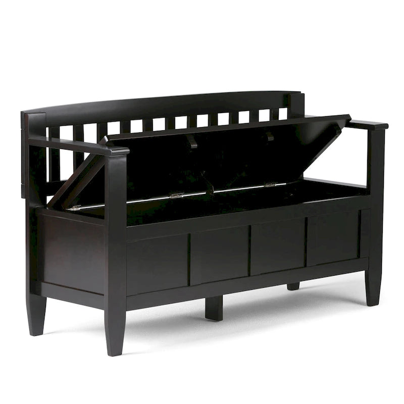 SOLID WOOD 48 inch Wide Contemporary Entryway Storage Bench - 20 inch wide