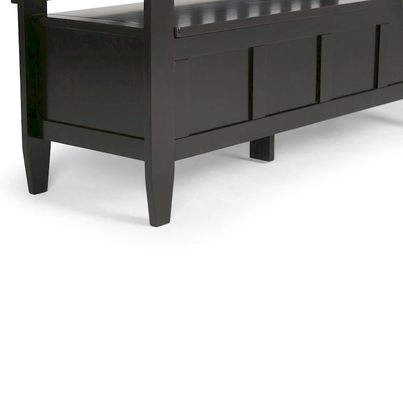 SOLID WOOD 48 inch Wide Contemporary Entryway Storage Bench - 20 inch wide