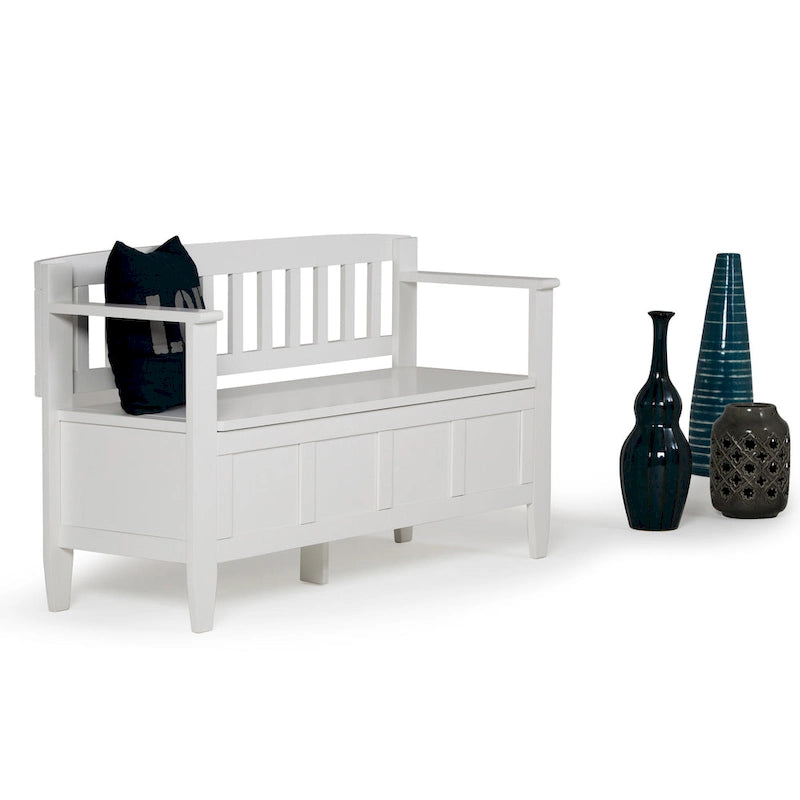 SOLID WOOD 48 inch Wide Contemporary Entryway Storage Bench - 20 inch wide
