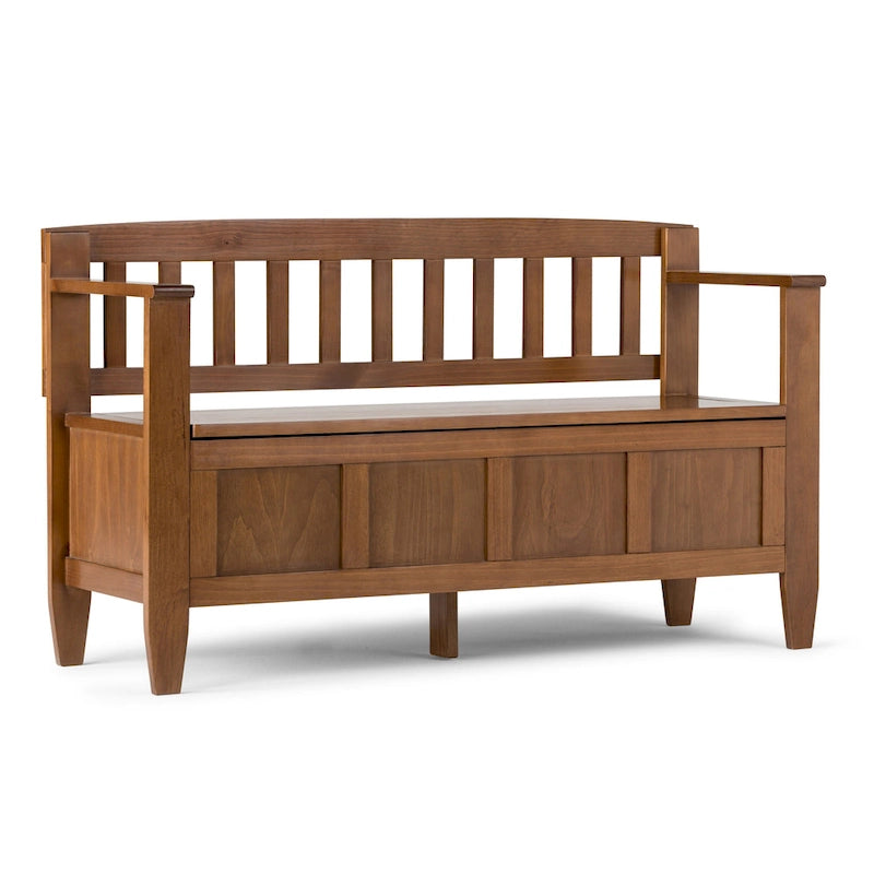 SOLID WOOD 48 inch Wide Contemporary Entryway Storage Bench - 20 inch wide