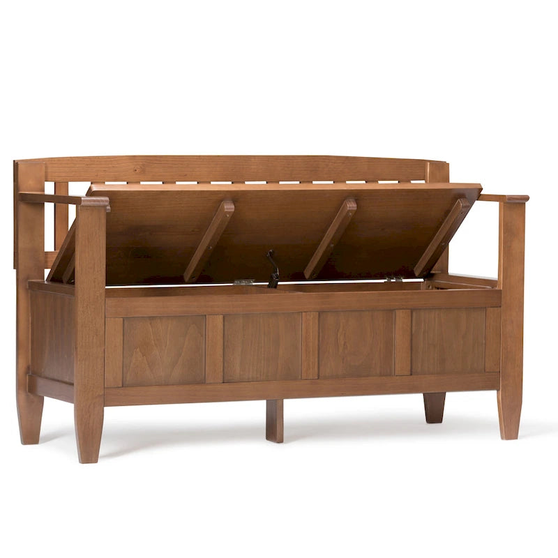 SOLID WOOD 48 inch Wide Contemporary Entryway Storage Bench - 20 inch wide