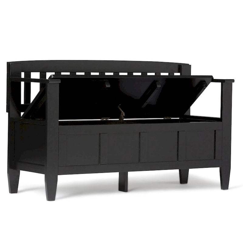 SOLID WOOD 48 inch Wide Contemporary Entryway Storage Bench - 20 inch wide