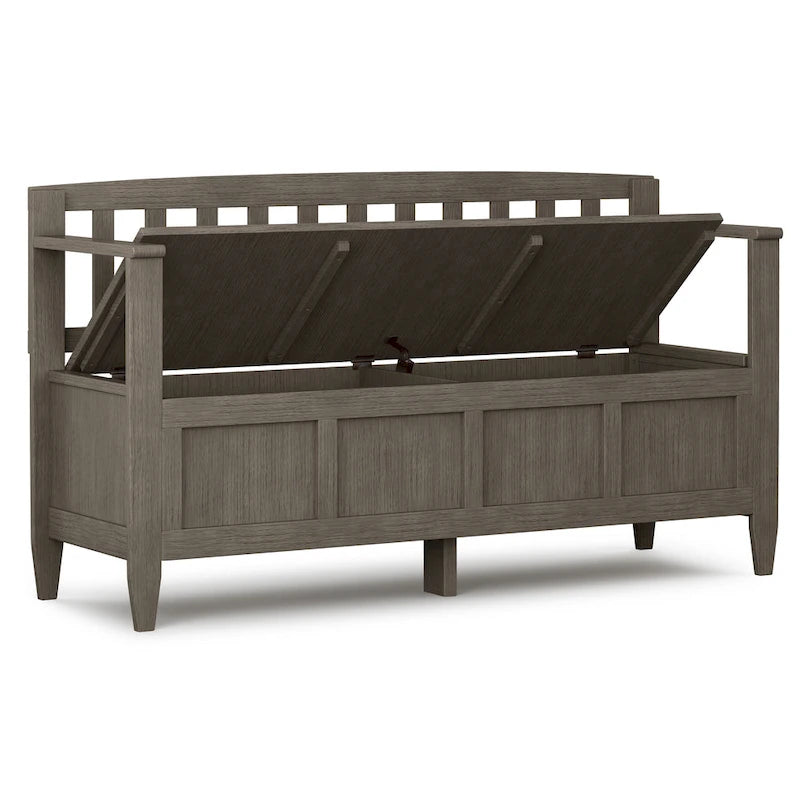 SOLID WOOD 48 inch Wide Contemporary Entryway Storage Bench - 20 inch wide