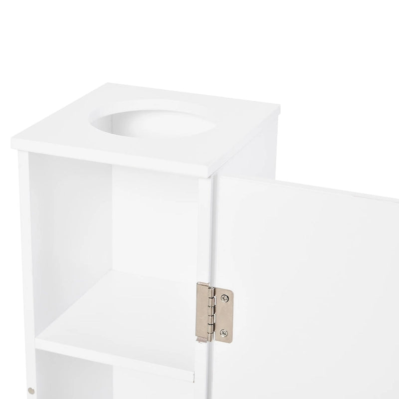 Vertical White Bathroom Storage Cabinet - 7.75*7.75*25.75