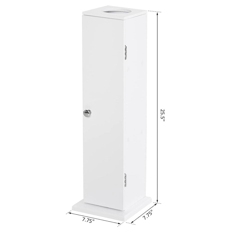 Vertical White Bathroom Storage Cabinet - 7.75*7.75*25.75