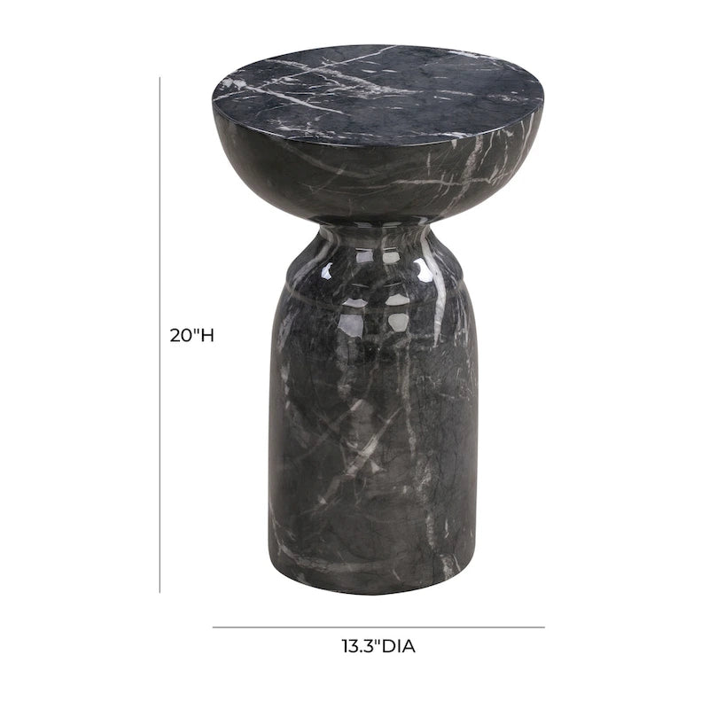 Black Marble Side Table