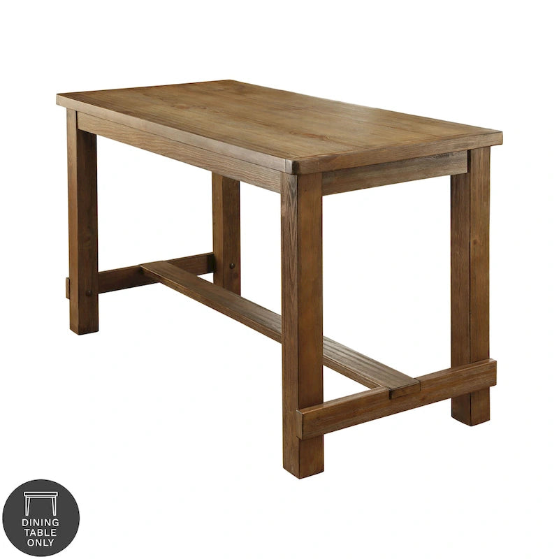 Country brown 60-inch solid wood bar table