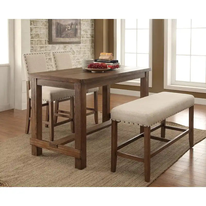 Country brown 60-inch solid wood bar table