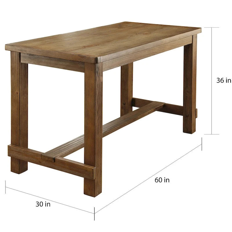 Country brown 60-inch solid wood bar table