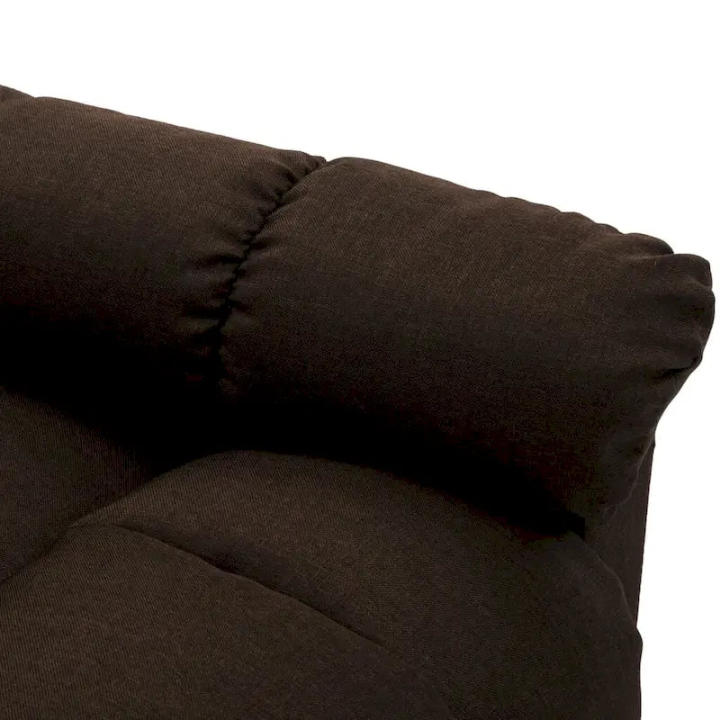XL Massage Recliner Dark Brown Fabric - 29.1 x 39 x 40.2
