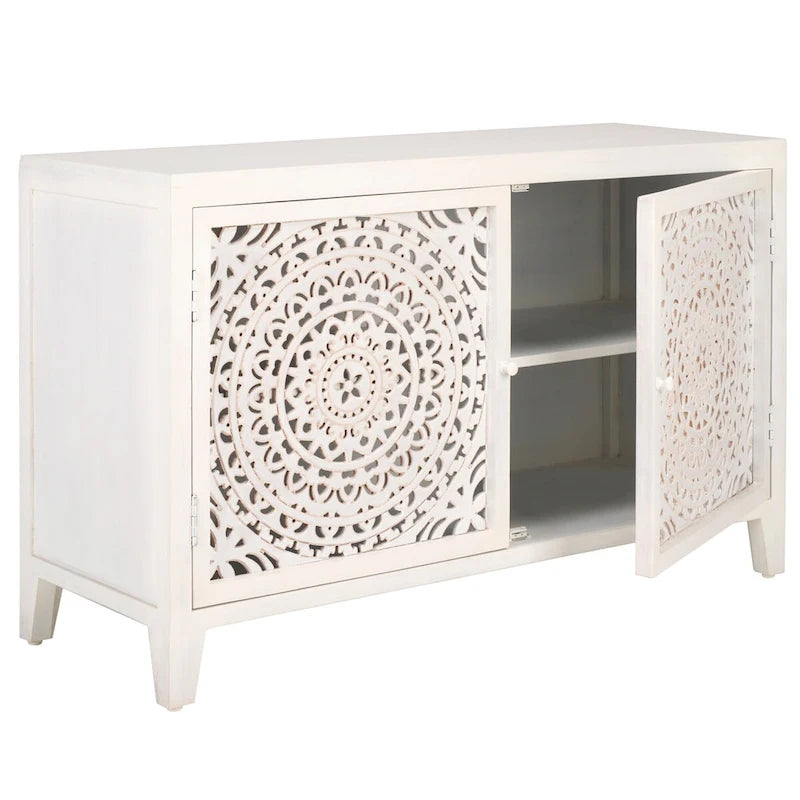 2-Shelf 2-Door Media Stand (Fully Assembled) - 42 In. W x 15 In. D x 26 In. H - 42Wx15Dx26H