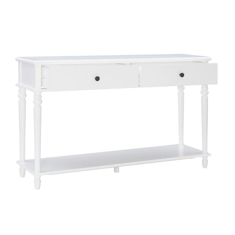 White Wood Console Table