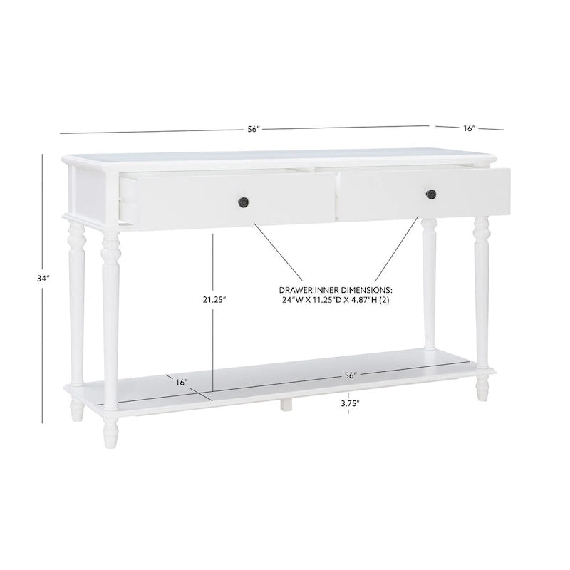 White Wood Console Table