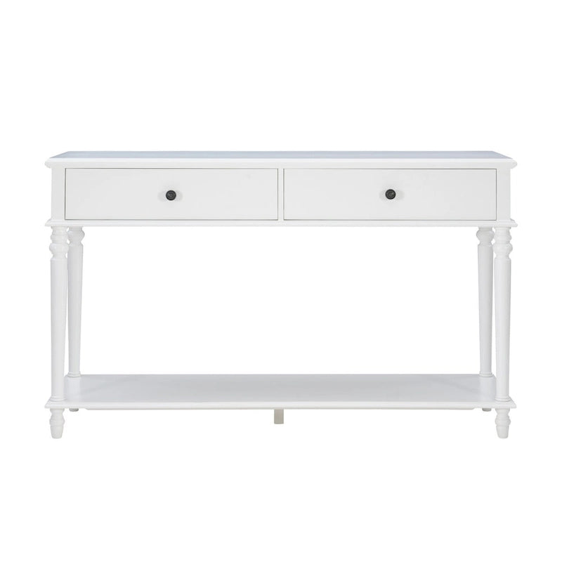 White Wood Console Table
