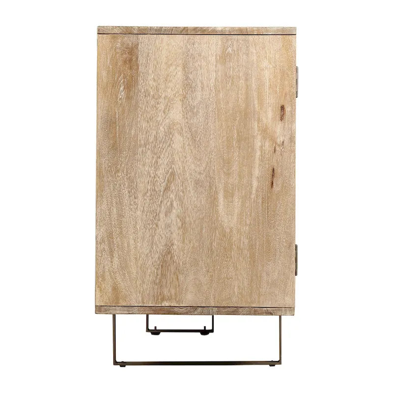 72-inch Mid-Century Modern Sideboard In Channeled Mango Wood