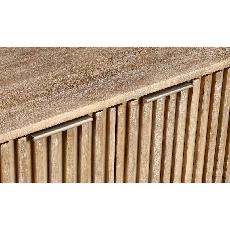72-inch Mid-Century Modern Sideboard In Channeled Mango Wood