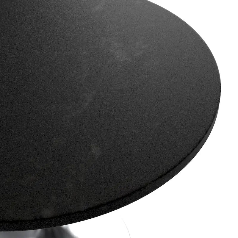 36 Round Dining Table with MDF Wood TableTop and Brushed Chrome Base for Kitchen & Dining Room
