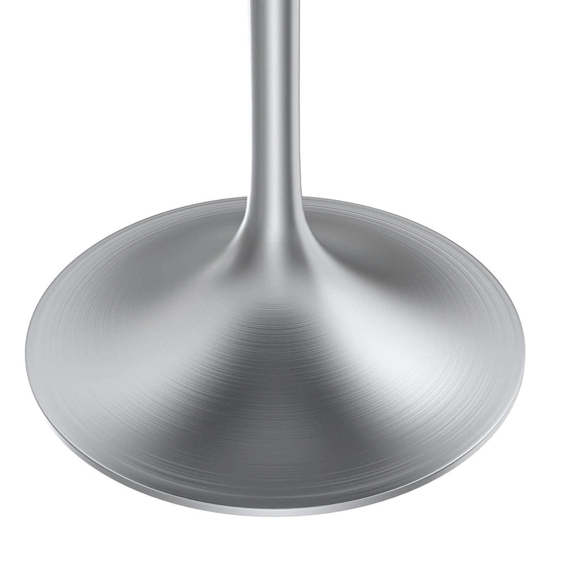 36 Round Dining Table with MDF Wood TableTop and Brushed Chrome Base for Kitchen & Dining Room