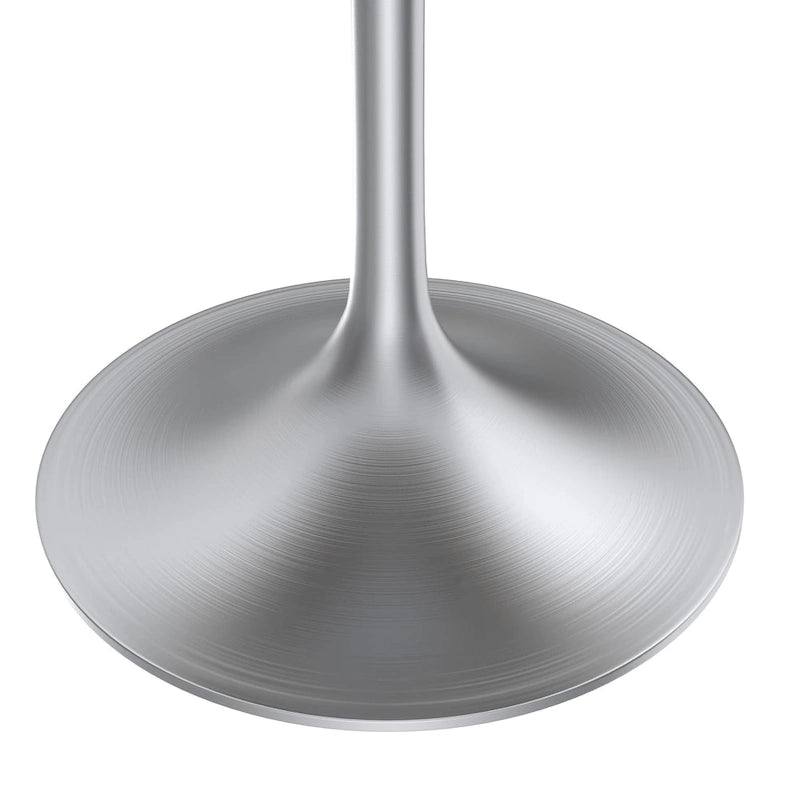 36 Round Dining Table with MDF Wood TableTop and Brushed Chrome Base for Kitchen & Dining Room