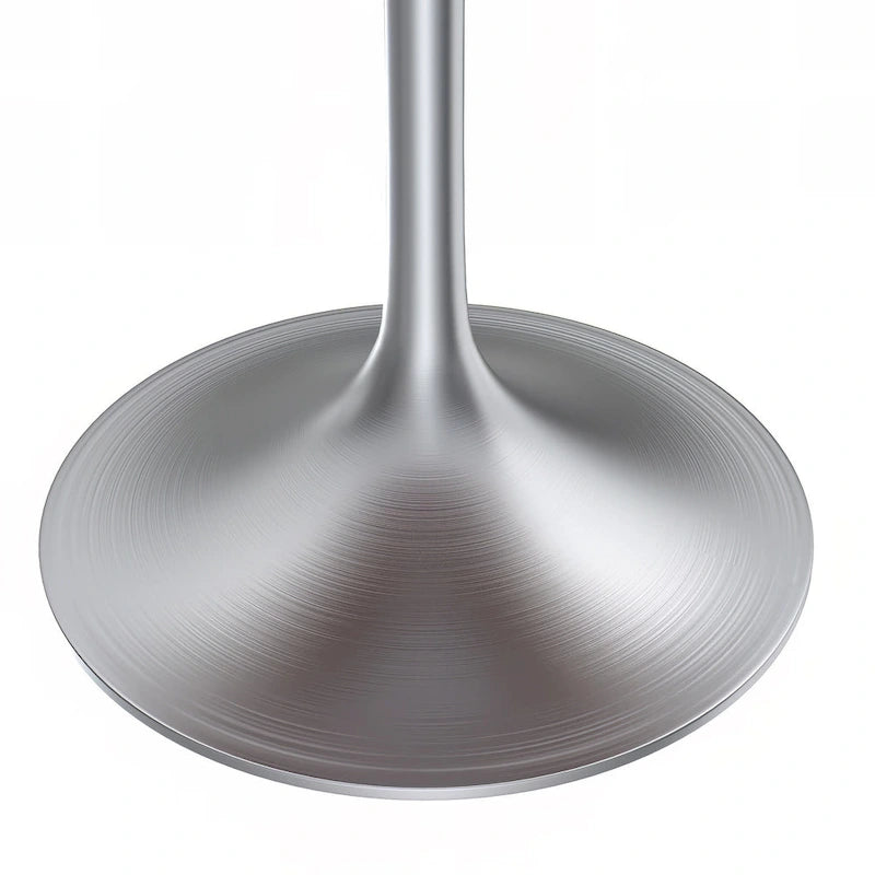 36 Round Dining Table with MDF Wood TableTop and Brushed Chrome Base for Kitchen & Dining Room