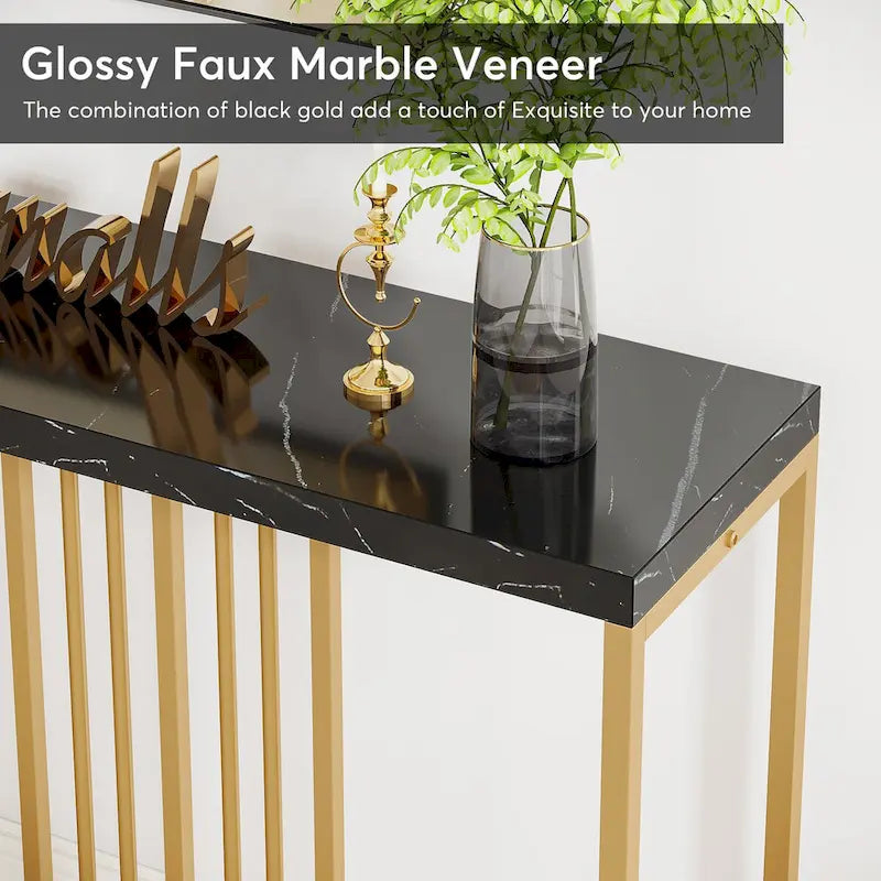 70.9 Inch Sofa Console Table with Open Storage Shelf, Industrial Narrow Extra Long Sofa Tables Entry Table Behind Couch Table