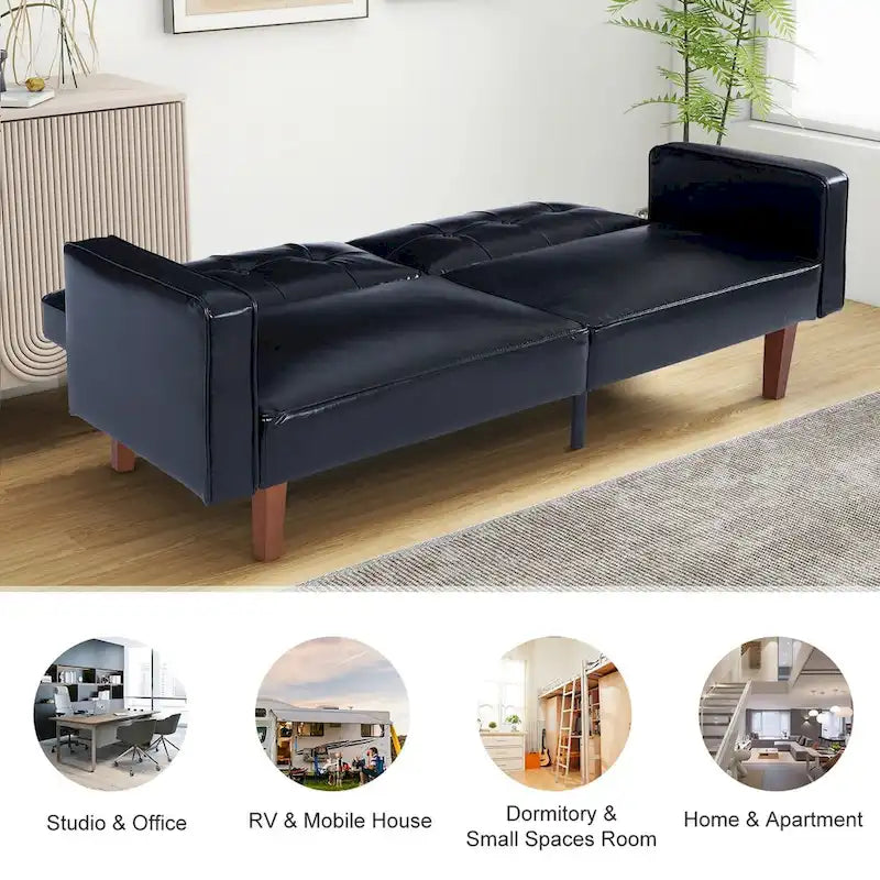 Futon Sofa Bed Couch Memory Foam Futon Convertible Couch Bed Sleeper for Living Room - 68.11*30.11*28.74