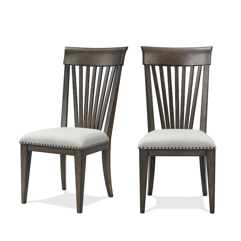 Nailhead Trim Upholstered Dining Chairs,Set of 2,for Breakfast Nook,Kitchen,Living Room