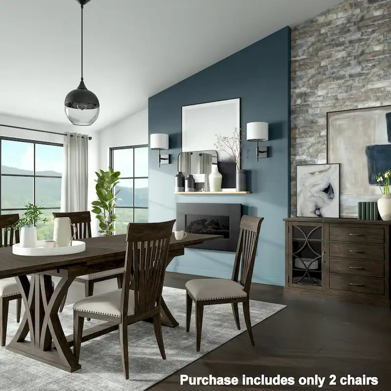 Nailhead Trim Upholstered Dining Chairs,Set of 2,for Breakfast Nook,Kitchen,Living Room