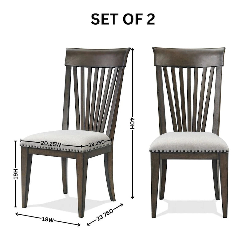 Nailhead Trim Upholstered Dining Chairs,Set of 2,for Breakfast Nook,Kitchen,Living Room