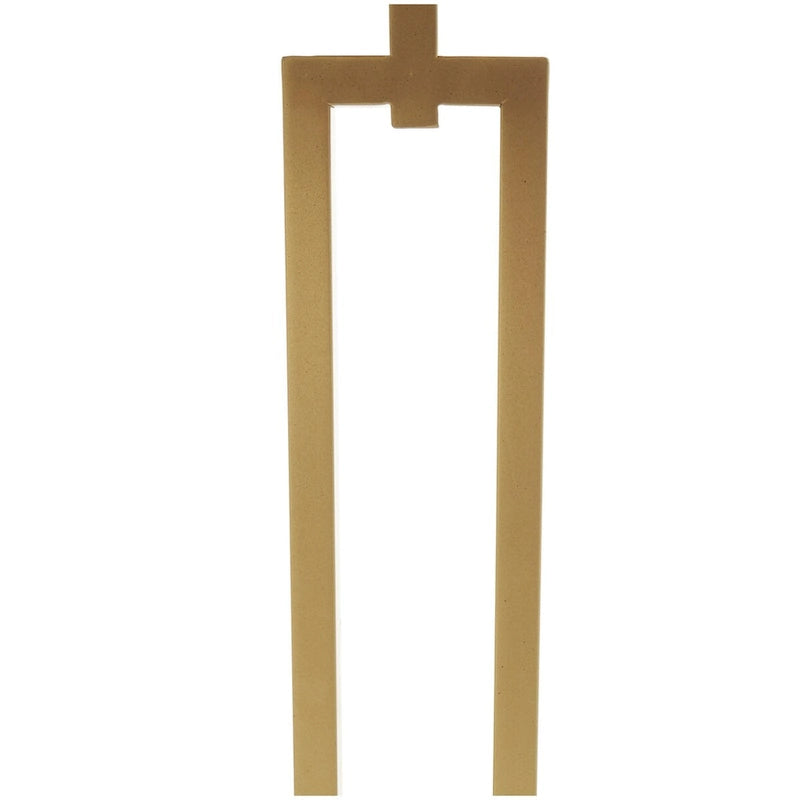 Marble Geometric Side End Accent Table with Gold Metal Rectangular Stand - White -